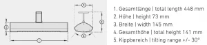 Heizstrahler Solamagic technische Zeichnung