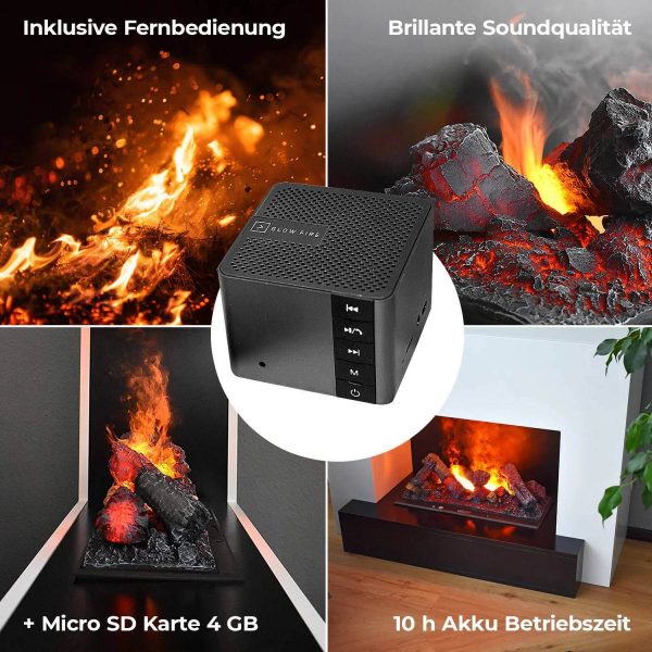 Knistergeräusch für Elektrokamin von GLOW - FIRE Soundbox IR - Experten Bluetooth