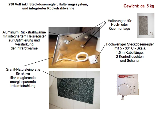 Natursteinheizung mit integriertem Thermostat