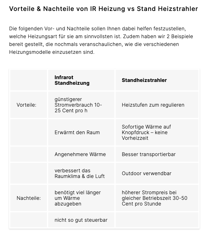 Standheizung - Hersteller, Vor- und Nachteile